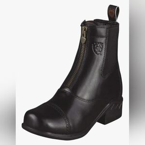 Ariat Black Leather Ankle Boots with Zipper